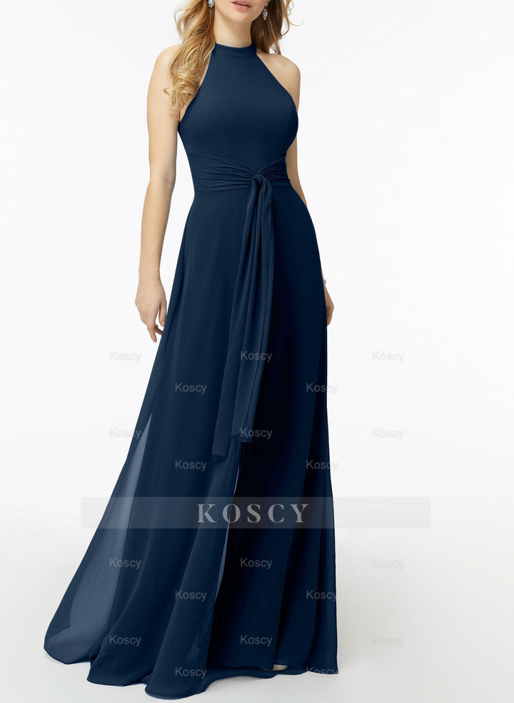 High Neck Bridesmaid Dresses With Cascading Ruffles Jumpsuit/Pantsuit