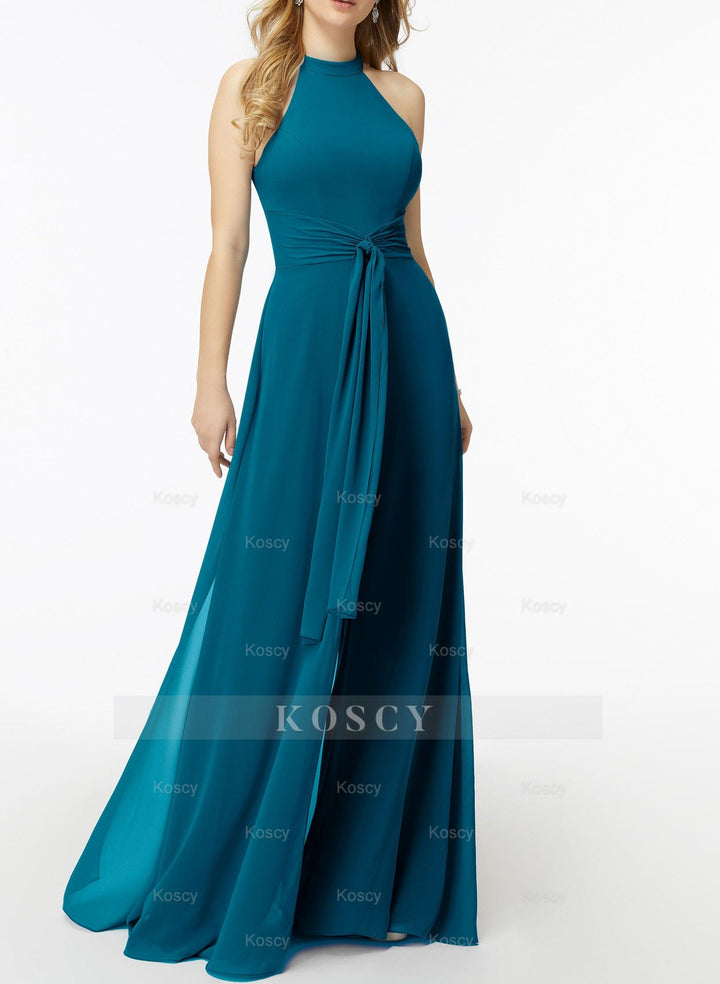 High Neck Bridesmaid Dresses With Cascading Ruffles Jumpsuit/Pantsuit