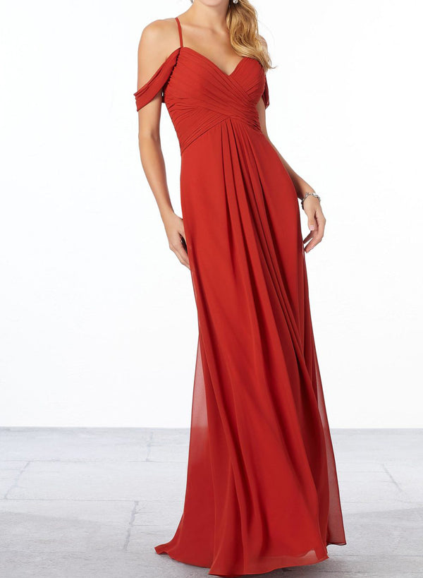 brown patterned bridesmaid dress A-Line Chiffon Lace V-Neck Burgundy Long Bridesmaid Dress – BIZTUNNEL