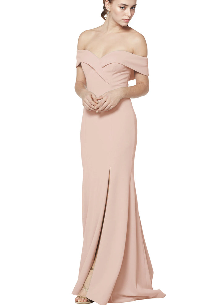 Off-The-Shoulder Trumpet/Mermaid Pearl Pink Bridesmaid Dresses With El Off-The-Shoulder Trumpet/Mermaid Pearl Pink Bridesmaid Dresses With El