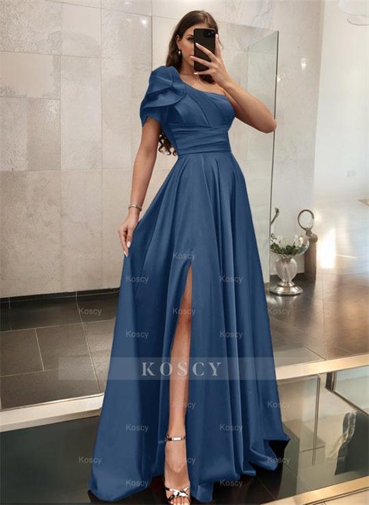 bridesmaid dresses lynchburg va One Shoulder Ruffled Short Prom Dress Yellow Homecoming Dress – Pgmdress main image 0