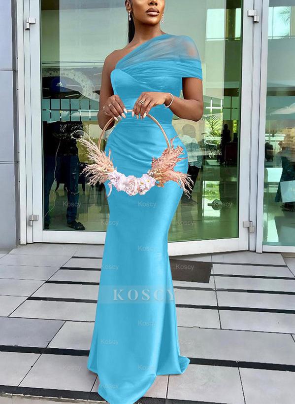 chinese dress ladies Sleeveless Blouson Mermaid Gown With Jasmine Beading In French Blue main image 1