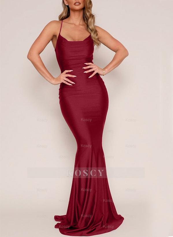 Satin Bridesmaid Dresses - Trumpet/Mermaid Style Scoop Neck Sleeveless Satin Bridesmaid Dresses - Trumpet/Mermaid Style Scoop Neck Sleeveless