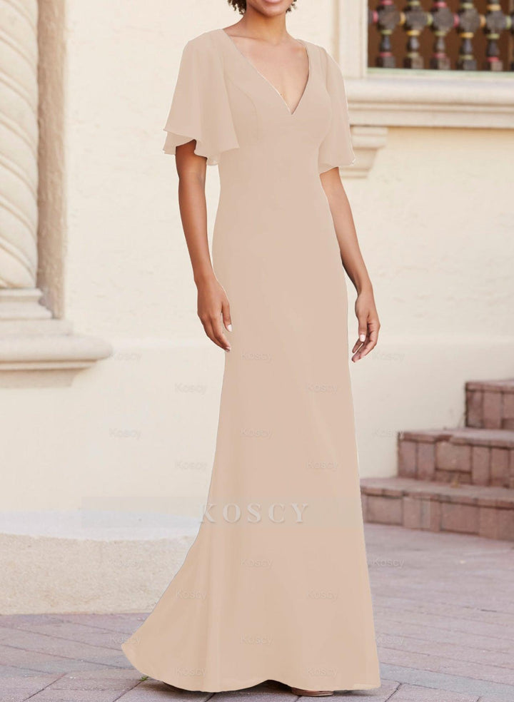 sheath column bridesmaid dress Mary Elegant Pleats Sheath Column Maxi Bridesmaid Dresses, Cabernet main image 1