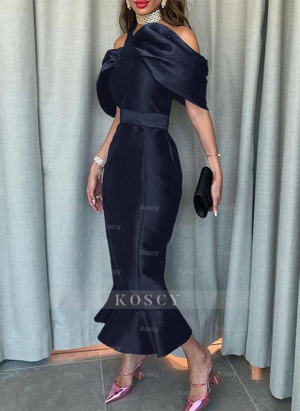 Sleeveless Ankle-Length Satin Bridesmaid Dresses in Trumpet/Mermaid St