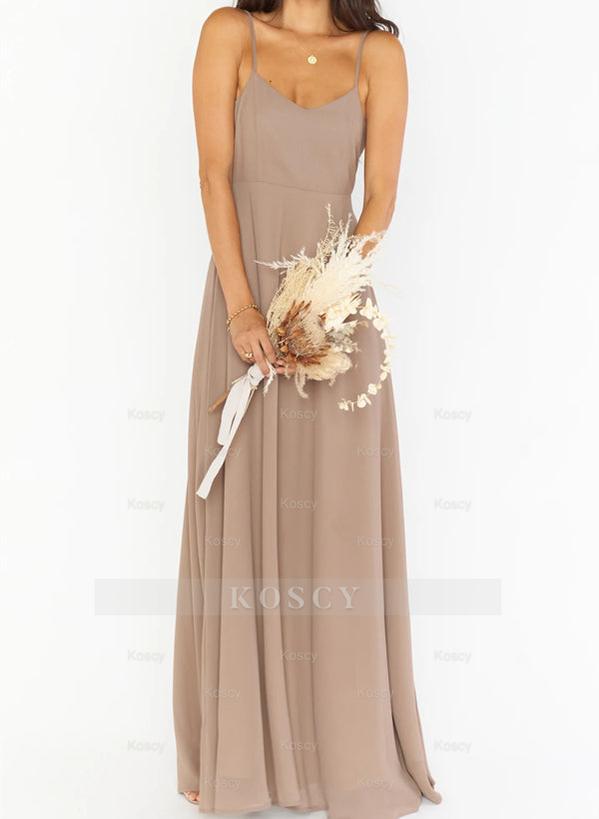 Sleeveless Chiffon Floor-Length Bridesmaid Dress